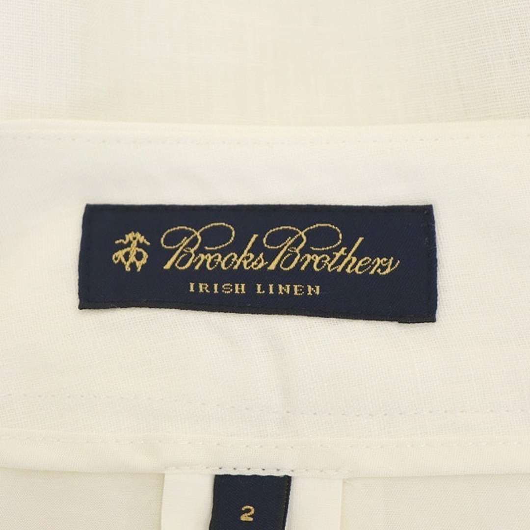 Brooks Brothers(ブルックスブラザース)のブルックスブラザーズ リネン タイトスカート ひざ丈 シアー 2 白 レディースのスカート(ひざ丈スカート)の商品写真