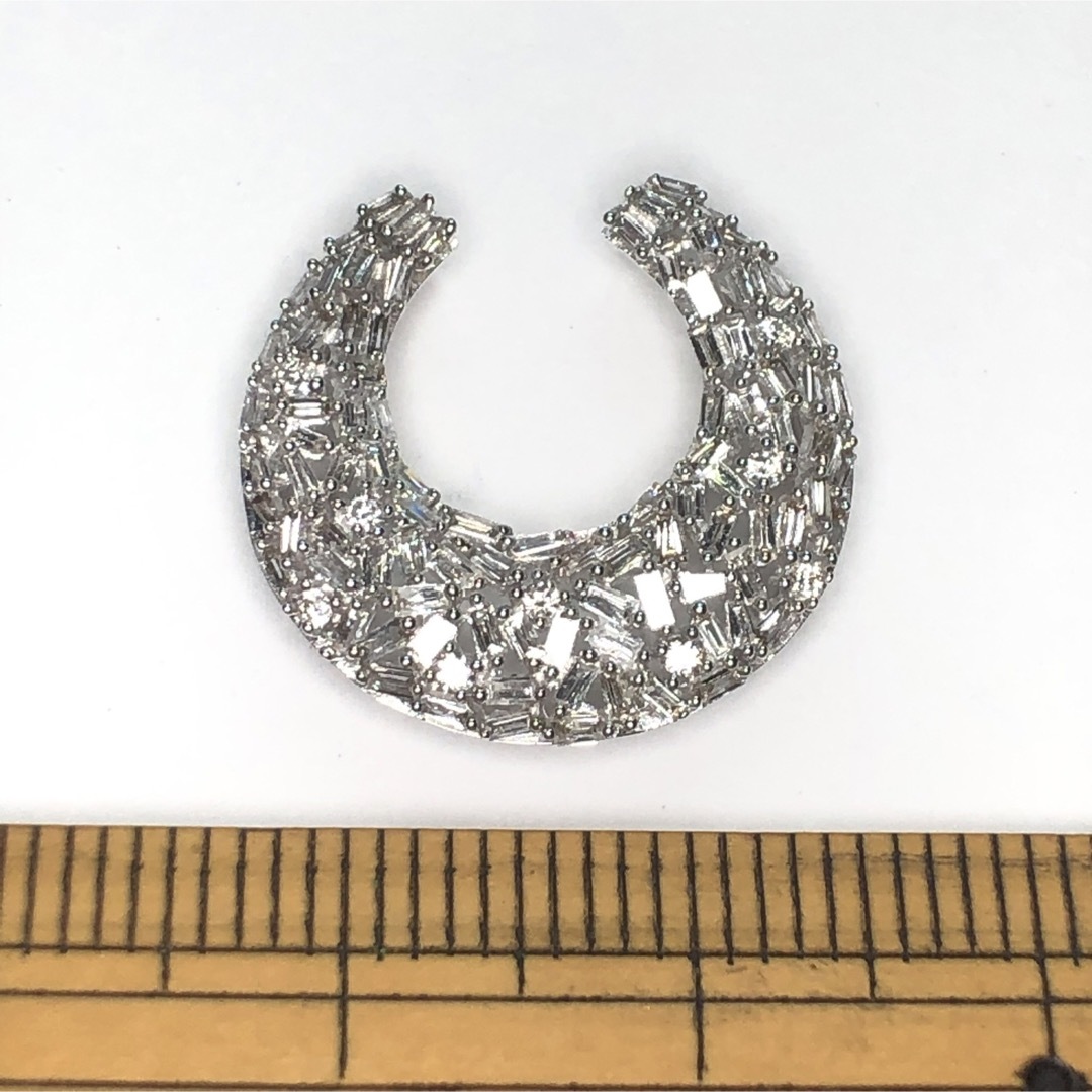 馬蹄 キラキラ バケット ダイヤモンド k18wgネックレストップ-