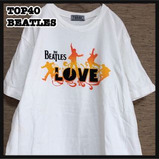 【バンドT】半袖Tシャツ　ビートルズ　白　LOVE　デカロゴ　ポール　60(Tシャツ/カットソー(半袖/袖なし))