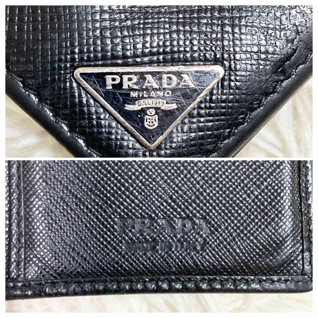 極美品✨PRADA 長財布　メタル　ロゴ　サフィアーノ　ブラック　2MV836