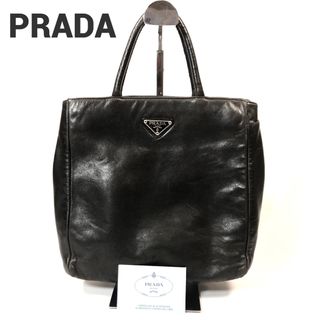 プラダ(PRADA)のPRADA プラダ　トートバッグ　ハンドバッグ　手提げ レザー　三角プレート(ハンドバッグ)