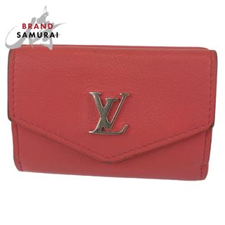 ルイヴィトン(LOUIS VUITTON)のLOUIS VUITTON ルイヴィトン ポルトフォイユ ロックミニ ピンク シルバー金具 レザー コンパクトウォレット 折財布 レディース 402945 【中古】(財布)