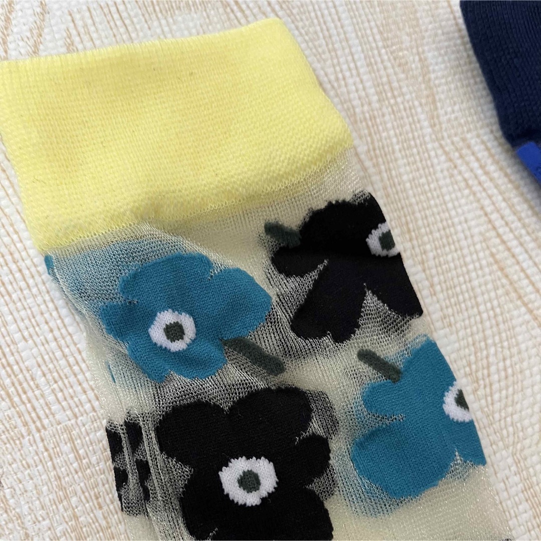 marimekko(マリメッコ)のマリメッコ marimekko　靴下　2足組　シアー　シースルーソックス　新品 レディースのレッグウェア(ソックス)の商品写真