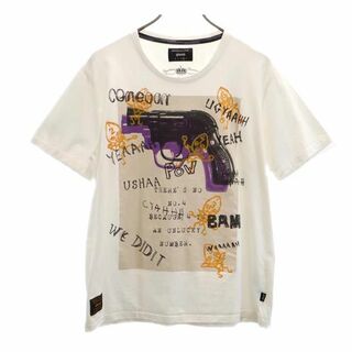 グラム(glamb)のグラム ジョジョの奇妙な冒険 半袖 グイードミスタズスタンドTシャツ 3 ホワイト系 glamb JOJ コラボ メンズ 【中古】  【230715】 メール便可(Tシャツ/カットソー(半袖/袖なし))