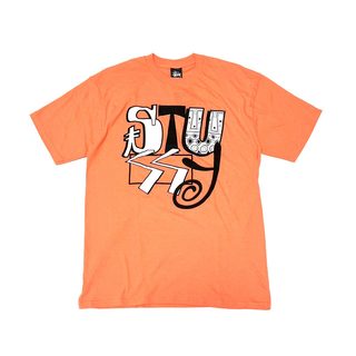 ステューシー(STUSSY)の新品 Stussy ステューシー 半袖プリントTシャツ オレンジ Mサイズ(Tシャツ/カットソー(半袖/袖なし))