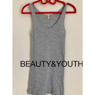 ビューティアンドユースユナイテッドアローズ(BEAUTY&YOUTH UNITED ARROWS)の日本製BEAUTY&YOUTH タンクトップ　ブラウス夏服半袖シャツ　XSサイズ(タンクトップ)