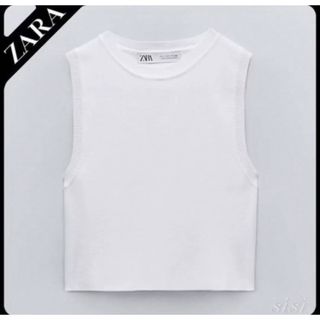 ザラ(ZARA)のクロップドニットトップス(タンクトップ)