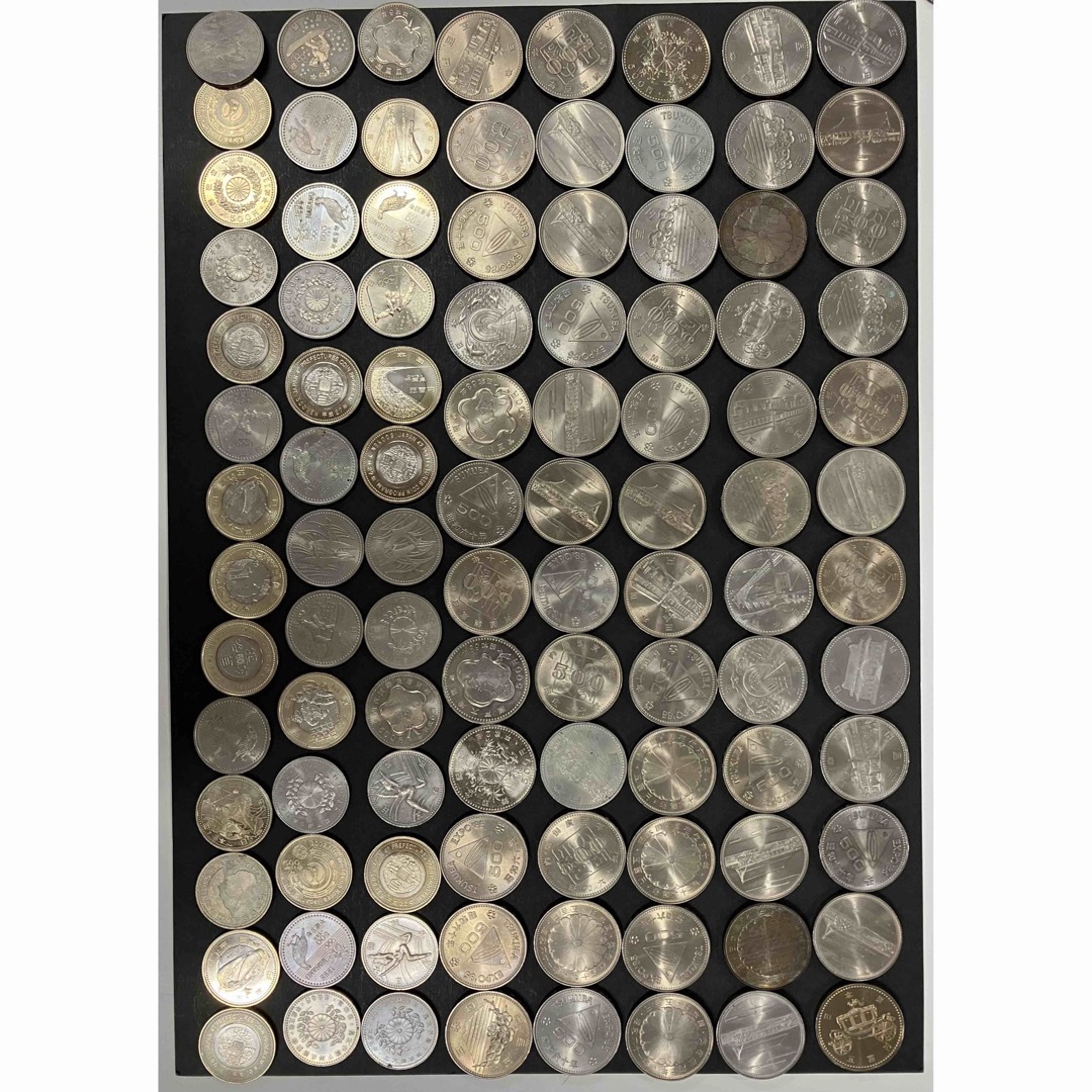 昭和〜平成　記念500円コイン　各種ランダム100枚貨幣