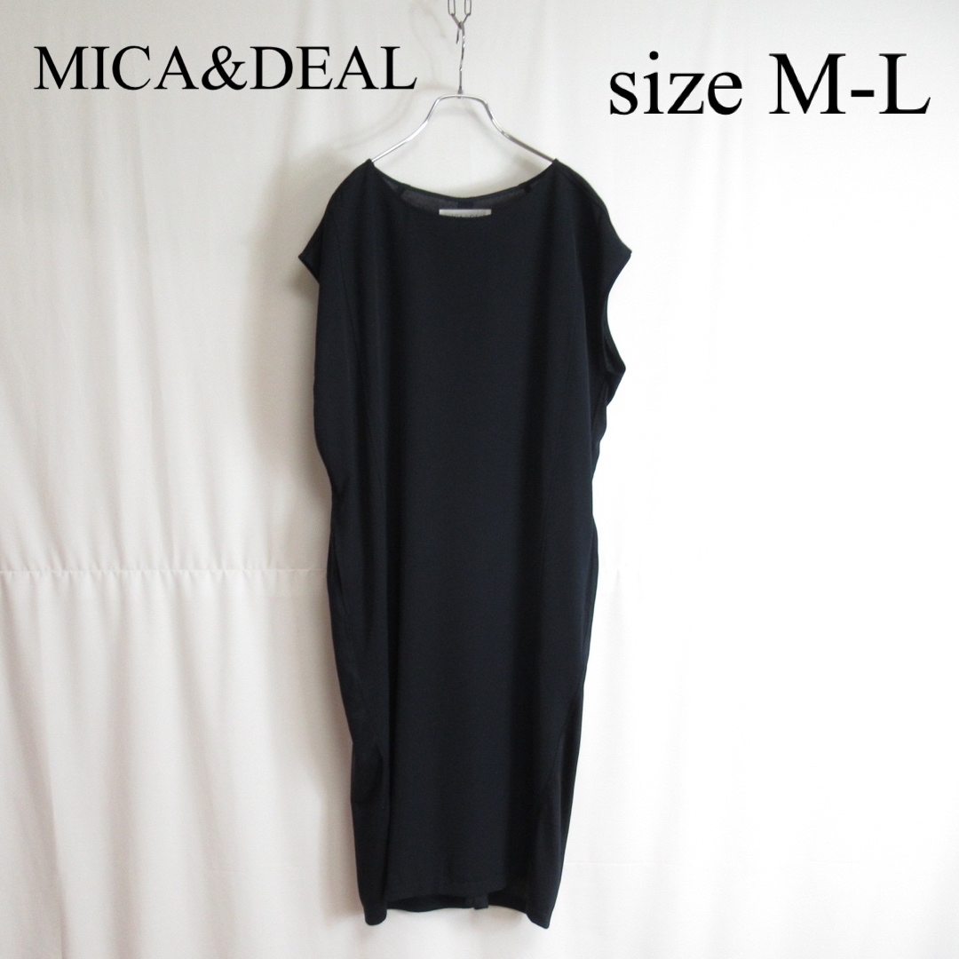 MICA&DEAL ノースリーブ ロング ワンピース 黒 トップス チュニック