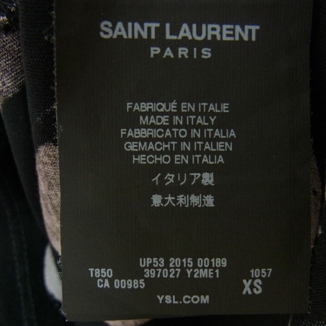 Saint Laurent(サンローラン)のSAINT LAURENT サンローラン 国内正規品 エディ期 15AW 397027 Y2ME1 スカル総柄 半袖Tシャツ ブラック系 XS【中古】 メンズのトップス(Tシャツ/カットソー(半袖/袖なし))の商品写真