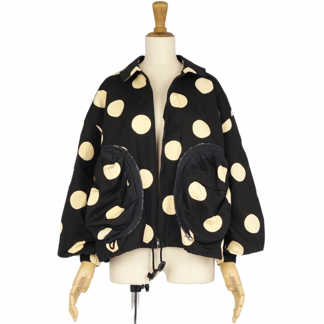 Vintage クリスチャンディオール Christian Dior SPORT ジャケット ブルゾン ジップアップ ドット柄 コットン アウター レディース M ブラック/イエロー
