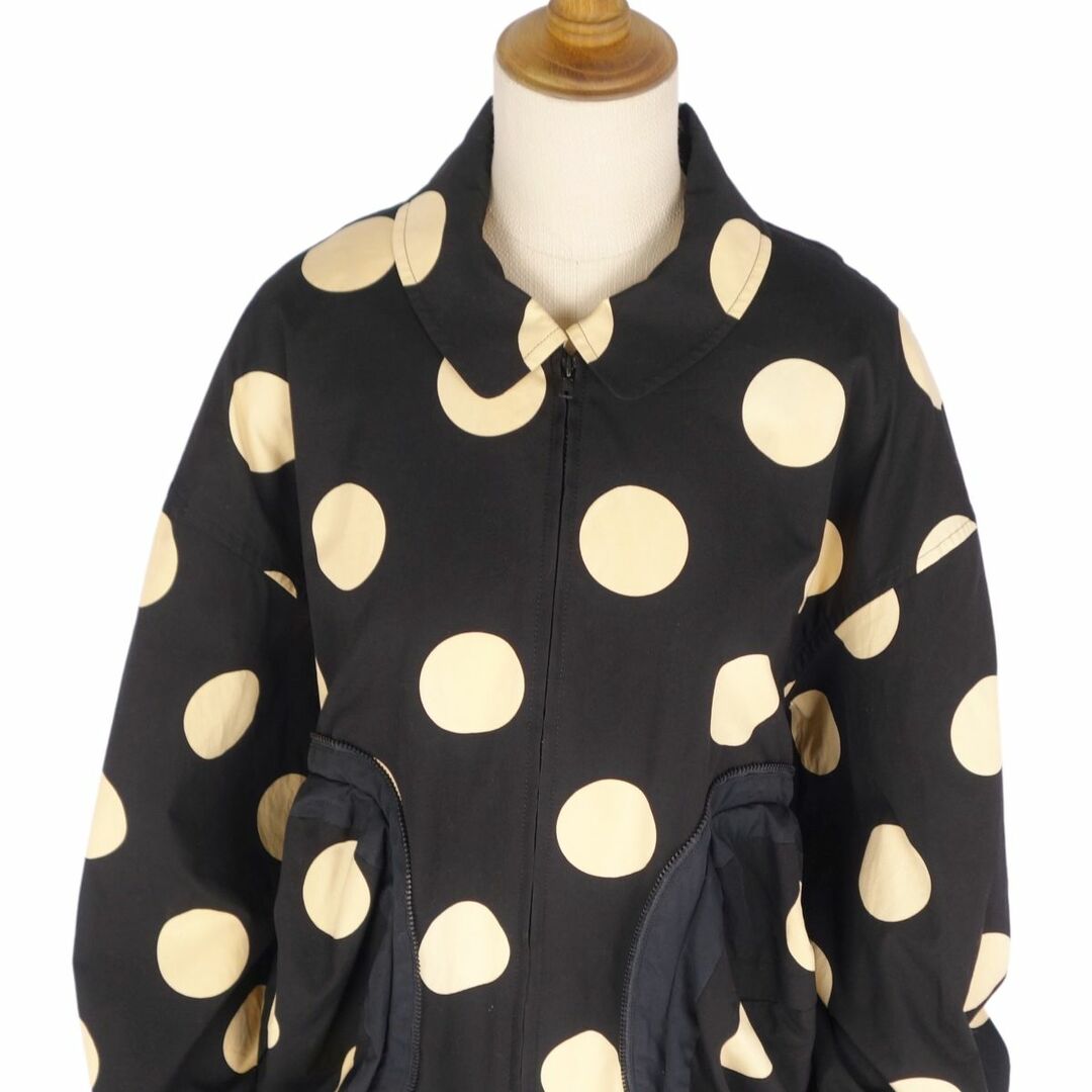 Vintage クリスチャンディオール Christian Dior SPORT ジャケット ブルゾン ジップアップ ドット柄 コットン アウター レディース M ブラック/イエロー