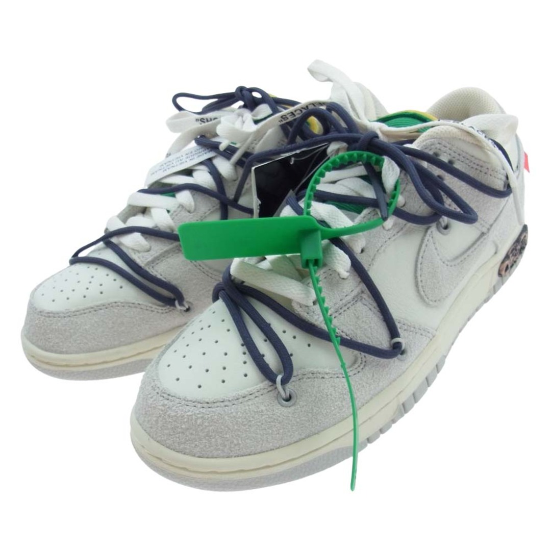 NIKE ナイキ スニーカー DJ0950-115 × OFFWHITE DUNK LOW オフホワイト ローカット スニーカー グレー系 オフホワイト系 26cm【極上美品】