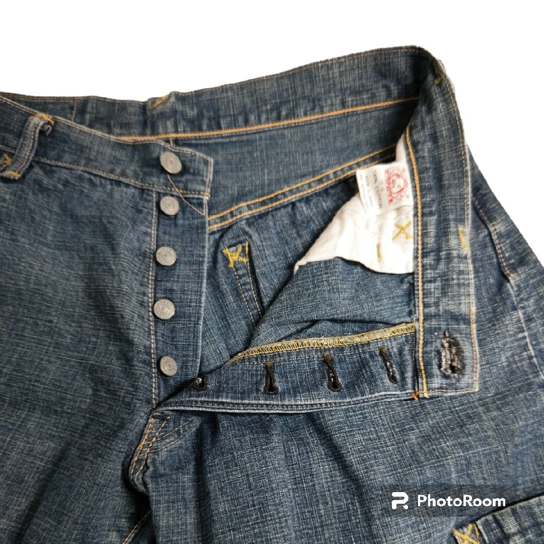 エヴィスジーンズ ハーフパンツEVISU LOT2001 W34 日本製 エヴィスジーンズ ハーフパンツEVISU LOT2001 W34 日本製