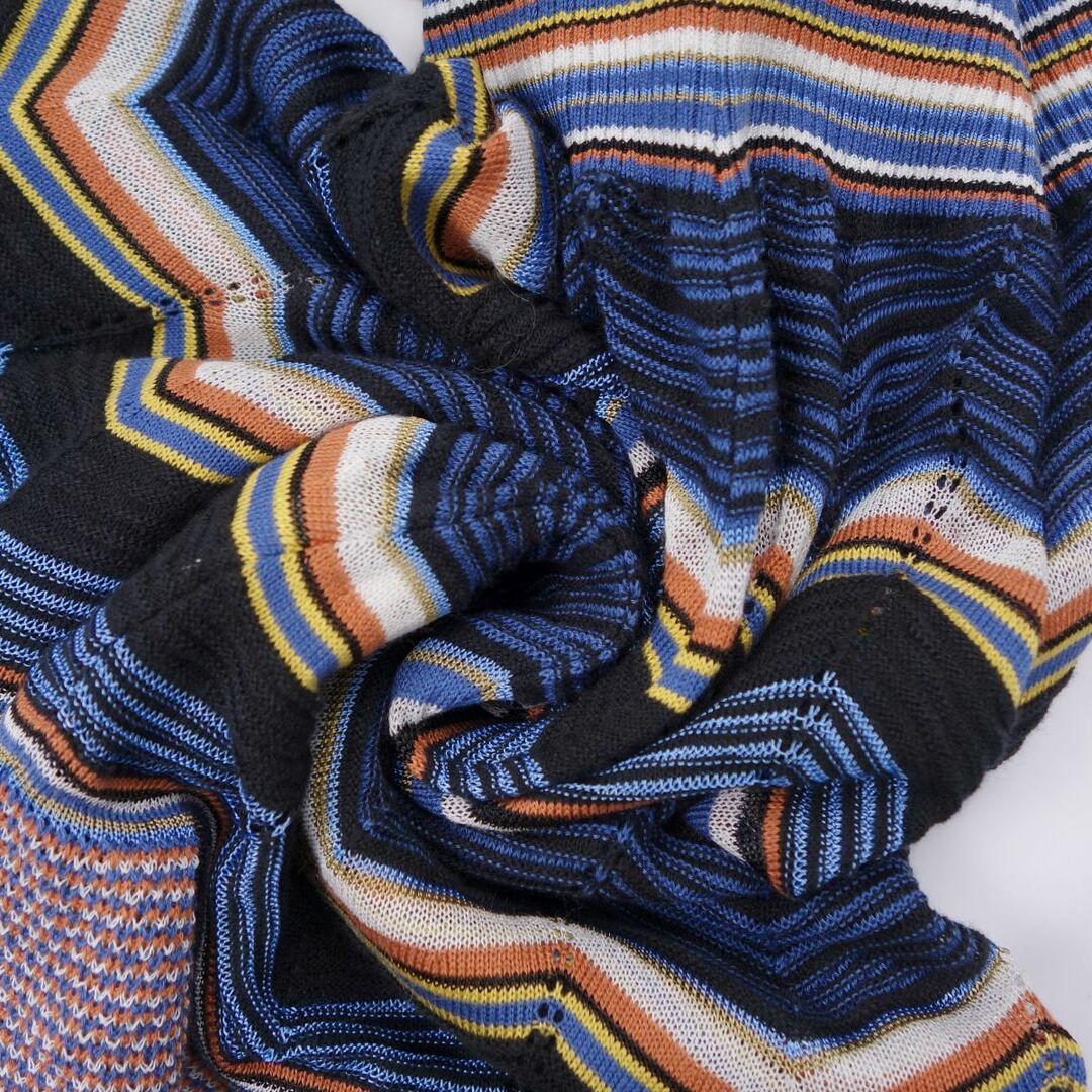 美品 ミッソーニ M MISSONI ニット ワンピース ドレス 半袖 ショートスリーブ 総柄 トップス レディース I42 USA6(M相当) マルチカラー レディースのワンピース(ひざ丈ワンピース)の商品写真