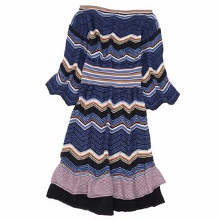 美品 ミッソーニ M MISSONI ニット ワンピース ドレス 半袖 ショートスリーブ 総柄 トップス レディース I42 USA6(M相当) マルチカラー(ひざ丈ワンピース)