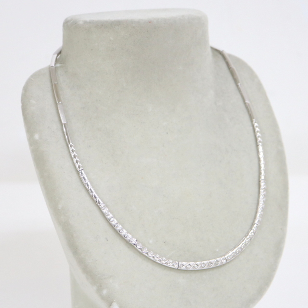 【Jewelry】K14WG ホワイトゴールド ダイヤモンド デザインネックレス D:0.48ct 19.2g /tg1243