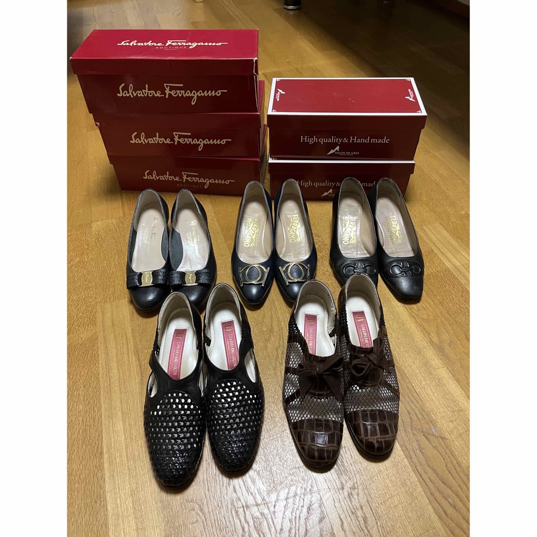 Salvatore Ferragamo(サルヴァトーレフェラガモ)のフェラガモ　他　パンプス　サンダル　5足セット　23〜23.5cm レディースの靴/シューズ(ハイヒール/パンプス)の商品写真