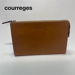 クレージュ(Courreges)のCourreges クレージュ　セカンドバッグ　クラッチ　ファスナー　ブラウン(セカンドバッグ/クラッチバッグ)