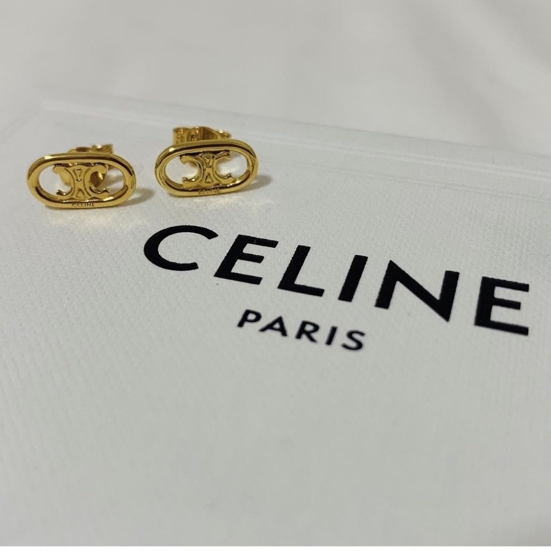 celine(セリーヌ)の　日本完売品　[美品]CELINE マイヨン トリオンフ ピアス/ゴールド レディースのアクセサリー(ピアス)の商品写真