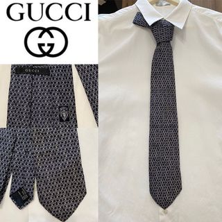 グッチ(Gucci)のGUCCI グッチ シルク ネクタイ 総ロゴ 8.5cm(ネクタイ)