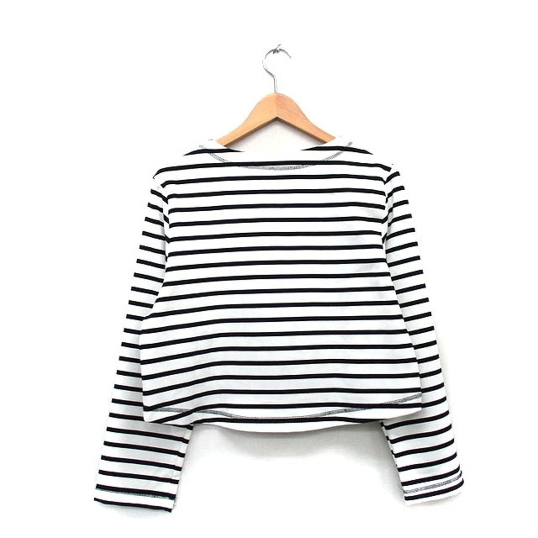 ZARA(ザラ)のザラ ZARA カットソー Tシャツ 長袖 へそ出し イカリボタン ボーダー レディースのトップス(カットソー(長袖/七分))の商品写真