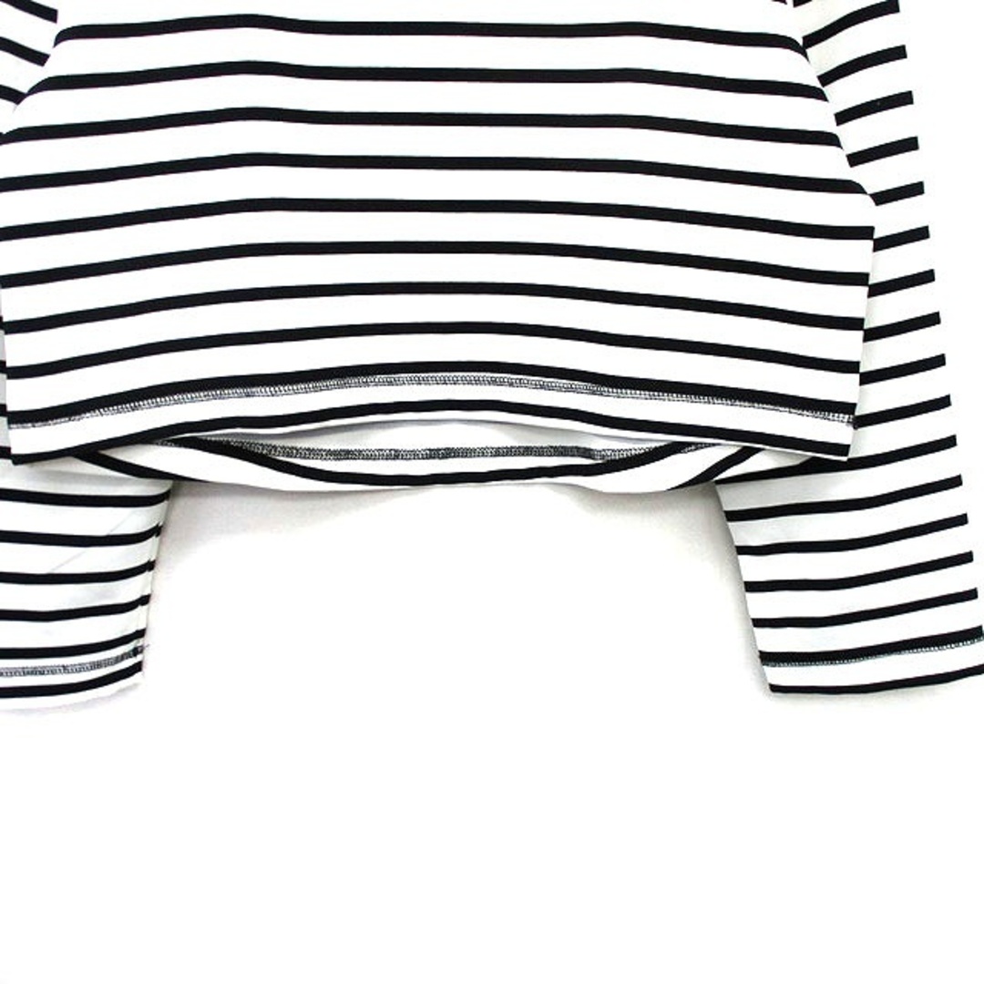 ZARA(ザラ)のザラ ZARA カットソー Tシャツ 長袖 へそ出し イカリボタン ボーダー レディースのトップス(カットソー(長袖/七分))の商品写真