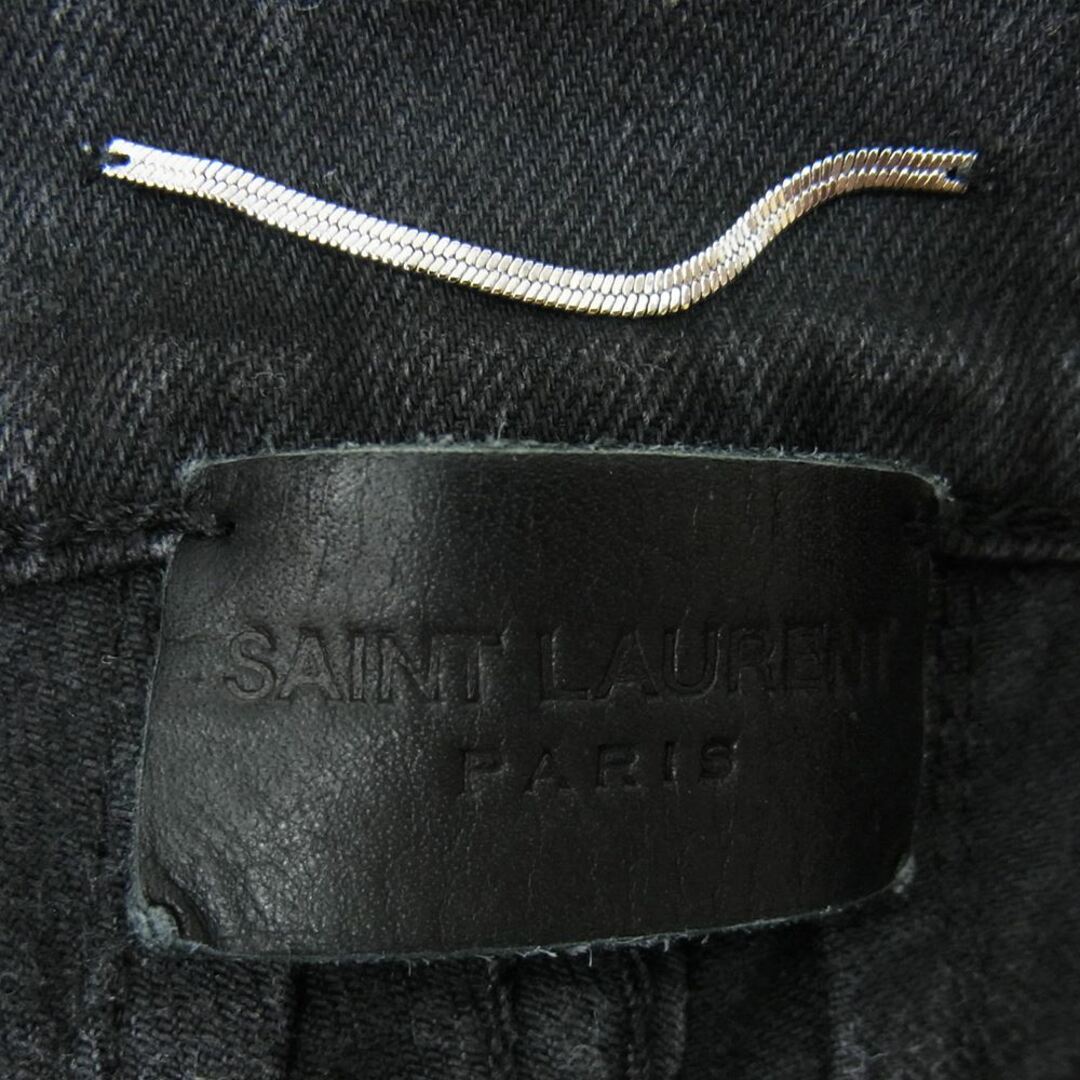 SAINT LAURENT サンローラン 国内正規品 456693 Y869L ニークラッシュ スタッズ スキニー デニムパンツ ブラック系 30