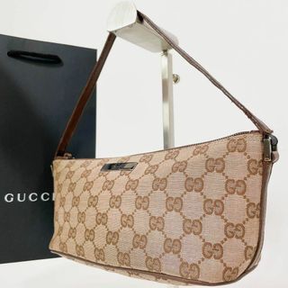 グッチ(Gucci)のGUCCI GG柄 アクセサリーポーチ ミニハンドバッグ ロゴプレート(その他)