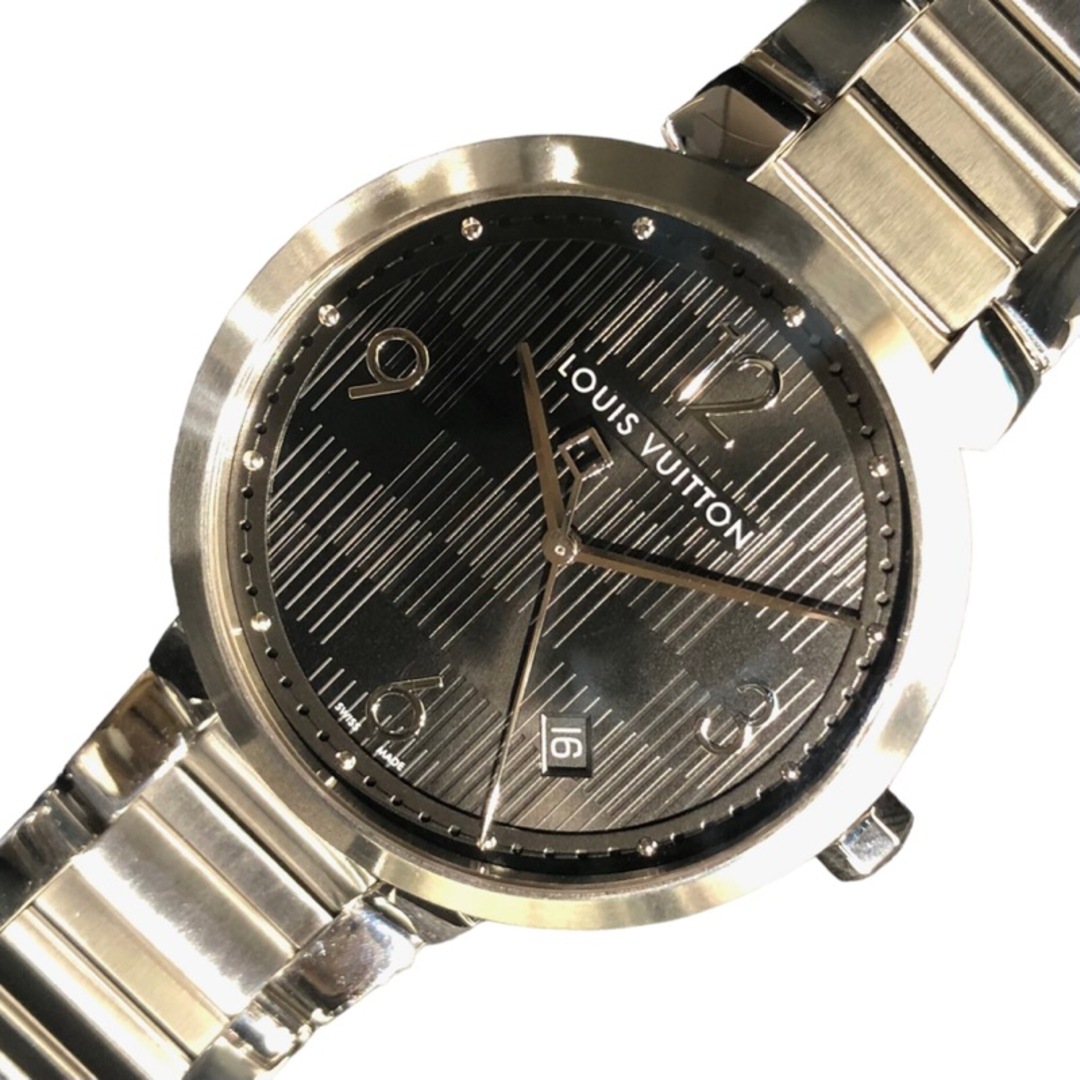 ルイ・ヴィトン LOUIS VUITTON タンブールダミエ Q1D001 ステンレススチール SS クオーツ メンズ 腕時計