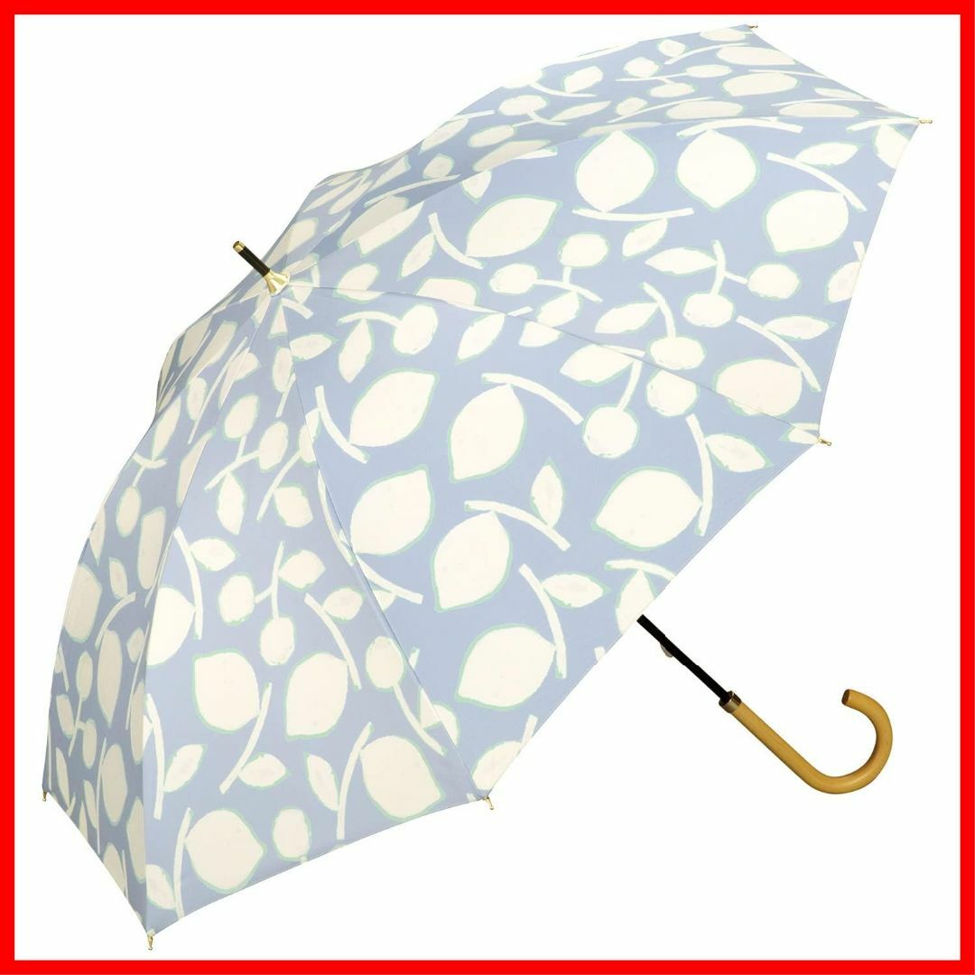 【色:ブルー_スタイル:長傘】Wpc. 日傘 遮光レモンとチェリー ブルー 長傘