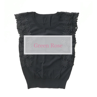Green Rose ❃ side lace knit(カットソー(半袖/袖なし))