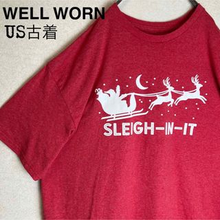 USA古着 WELL WORNデカロゴ 半袖Tシャツ  ゆるだほ　XL(Tシャツ/カットソー(半袖/袖なし))