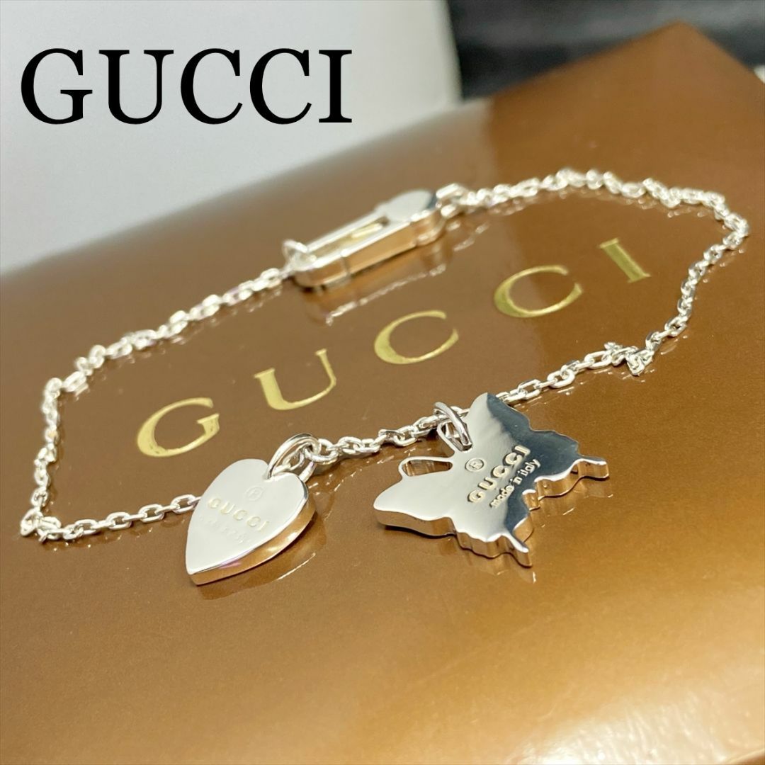 お店で人気の商品 GUCCI ブレスレット バタフライ ハート ブレスレット