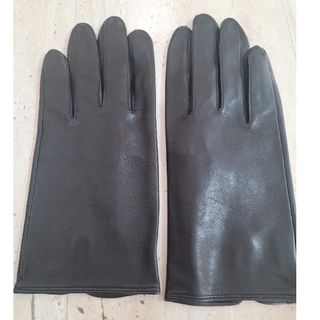 100新品Borsalino 羊革 レディースベルト付ラビットファー手袋ブラック