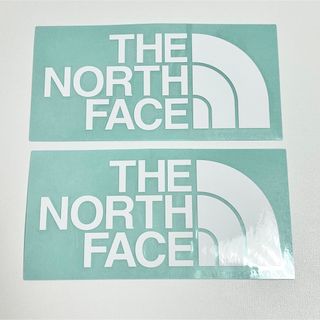 ザノースフェイス(THE NORTH FACE)の新品 ノースフェイス ロゴ カッティング ステッカー 白 2枚 シール ブランド(ステッカー)