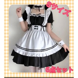 メイド服 コスプレ 6点セット ゴスロリ メイド ロリータ　 S M  L(衣装一式)