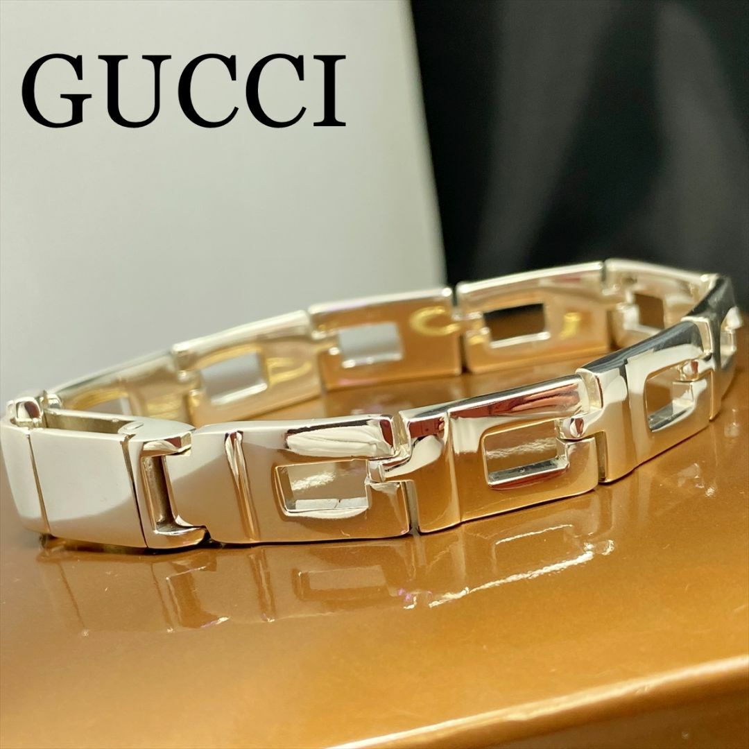 Gucci(グッチ)の新品仕上 廃盤 グッチ シェイプ ロゴ ブレスレット バングル シルバー 925 メンズのアクセサリー(ブレスレット)の商品写真