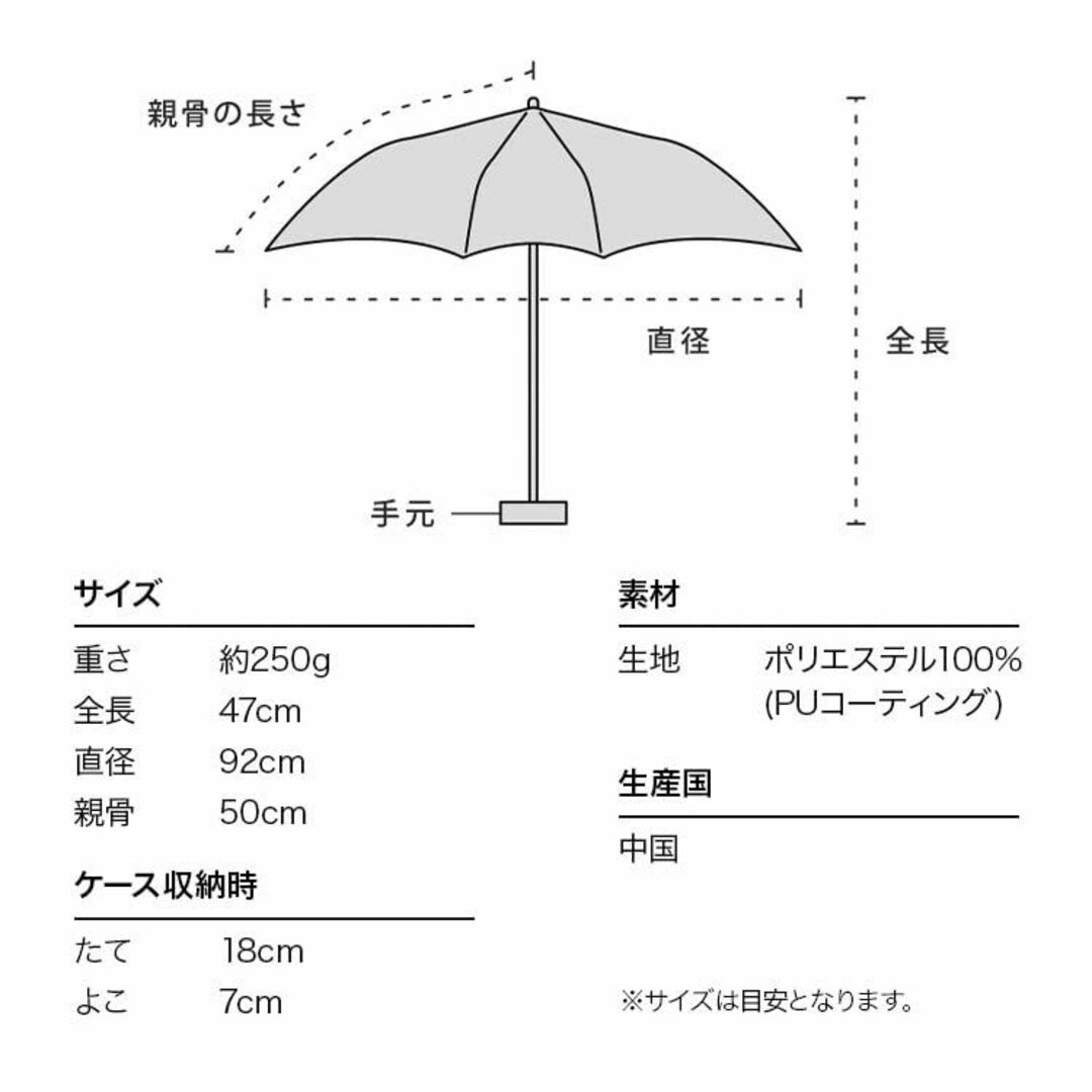 【色:ブラック】Wpc. 日傘 遮光インサイドカラーtiny ブラック 折りたた 3