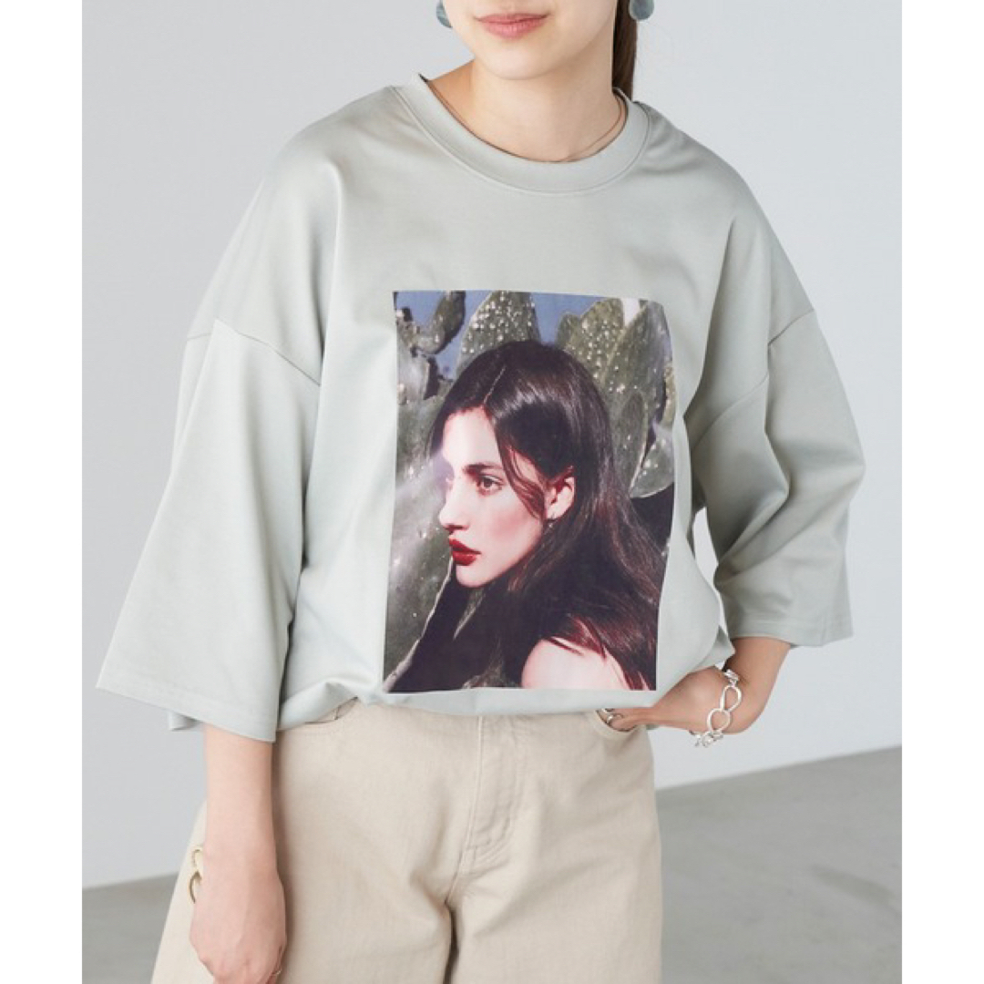 niko and...(ニコアンド)のTシャツ　ロゴT ビッグTシャツ　アーバンリサーチ　ローリーズファーム　ヘザー　 レディースのトップス(Tシャツ(半袖/袖なし))の商品写真