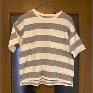 ムジルシリョウヒン(MUJI (無印良品))の無印　ボーダーTシャツ　M〜L(Tシャツ(半袖/袖なし))