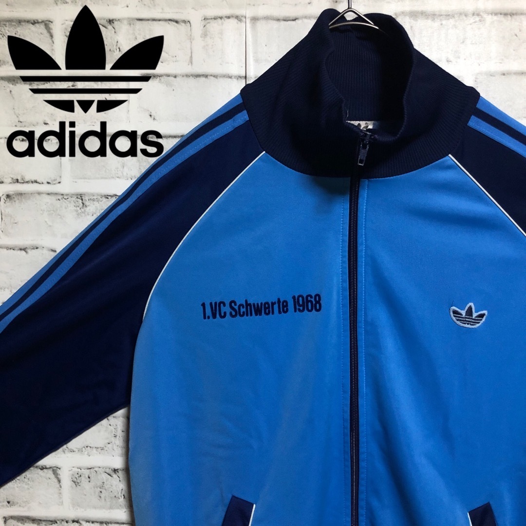 XXL⭐️adidas トラックジャケット 刺繍トレファイル vintage 紺-