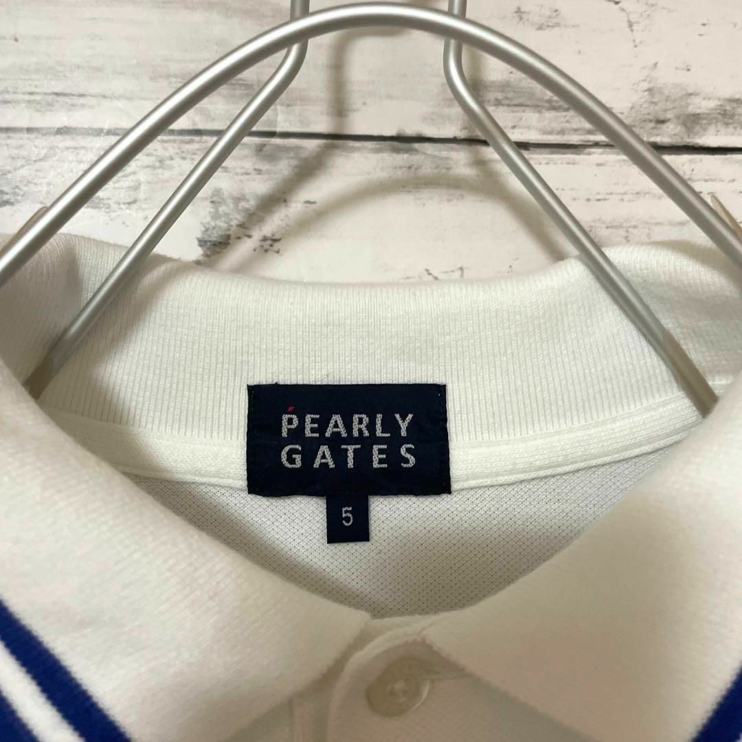 PEARLY GATES(パーリーゲイツ)のPEARLY GATES ポロシャツ ゴルフ フロッキープリント ホワイト 白 メンズのトップス(ポロシャツ)の商品写真