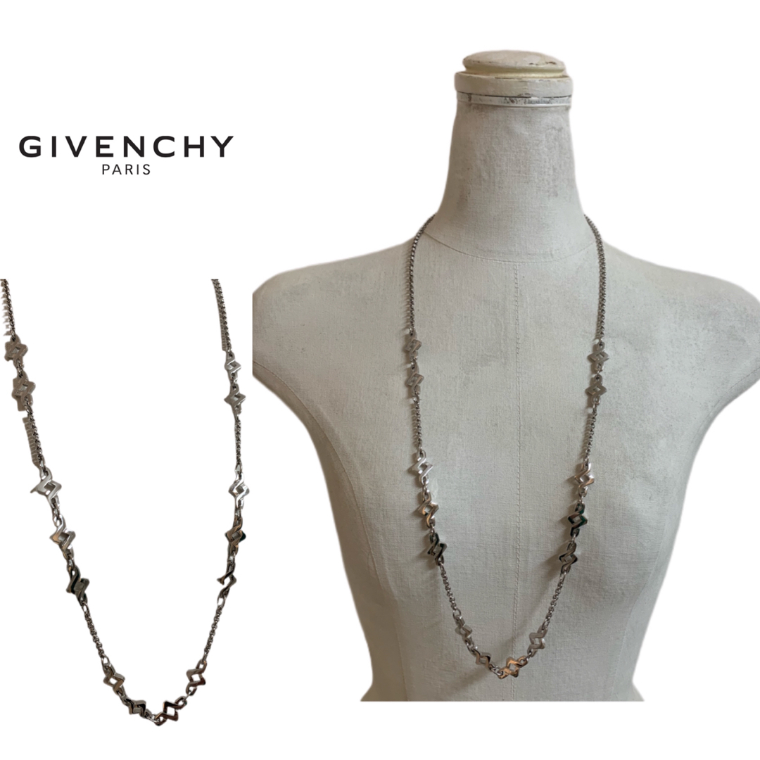 即納/送料無料 GIVENCHY PARIS VINTAGE 80s ロングチェーンネックレス ...