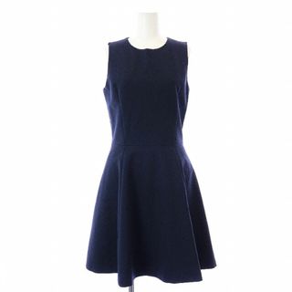 美品】theory USA製 ストレッチウール Aラインフレアワンピース0黒-