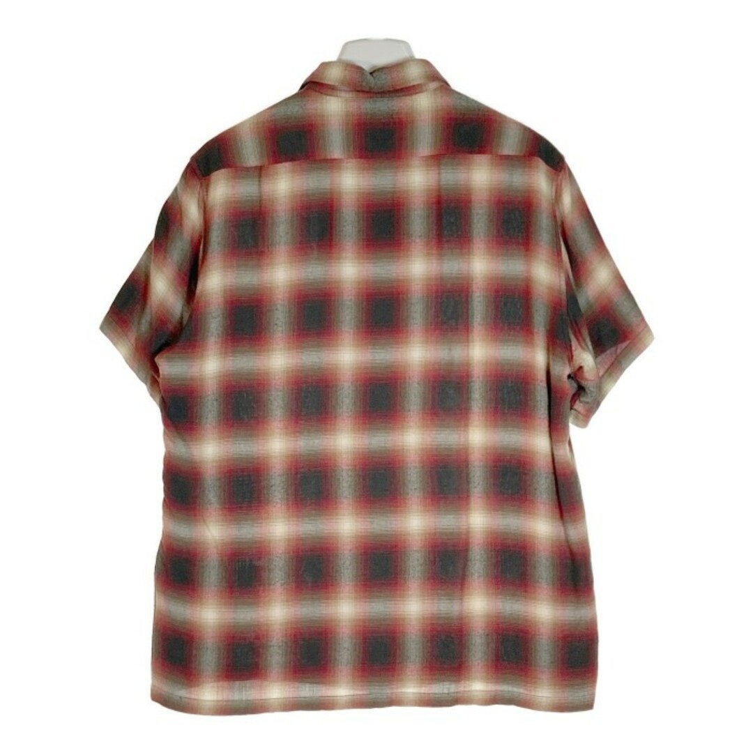 schott(ショット)の★ショット チェックオープンカラーシャツ レッド×ブラック sizeM メンズのトップス(シャツ)の商品写真