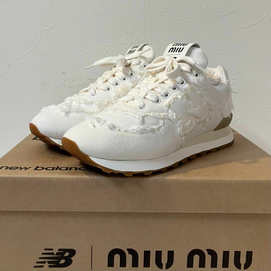 miu miu × New Balance 574 スニーカー デニム 美品