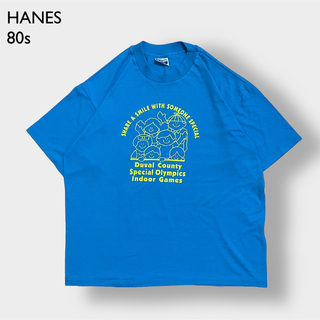ヘインズ(Hanes)の【Hanes】80s USA製 Tシャツ プリント XL シングルステッチ 古着(Tシャツ/カットソー(半袖/袖なし))