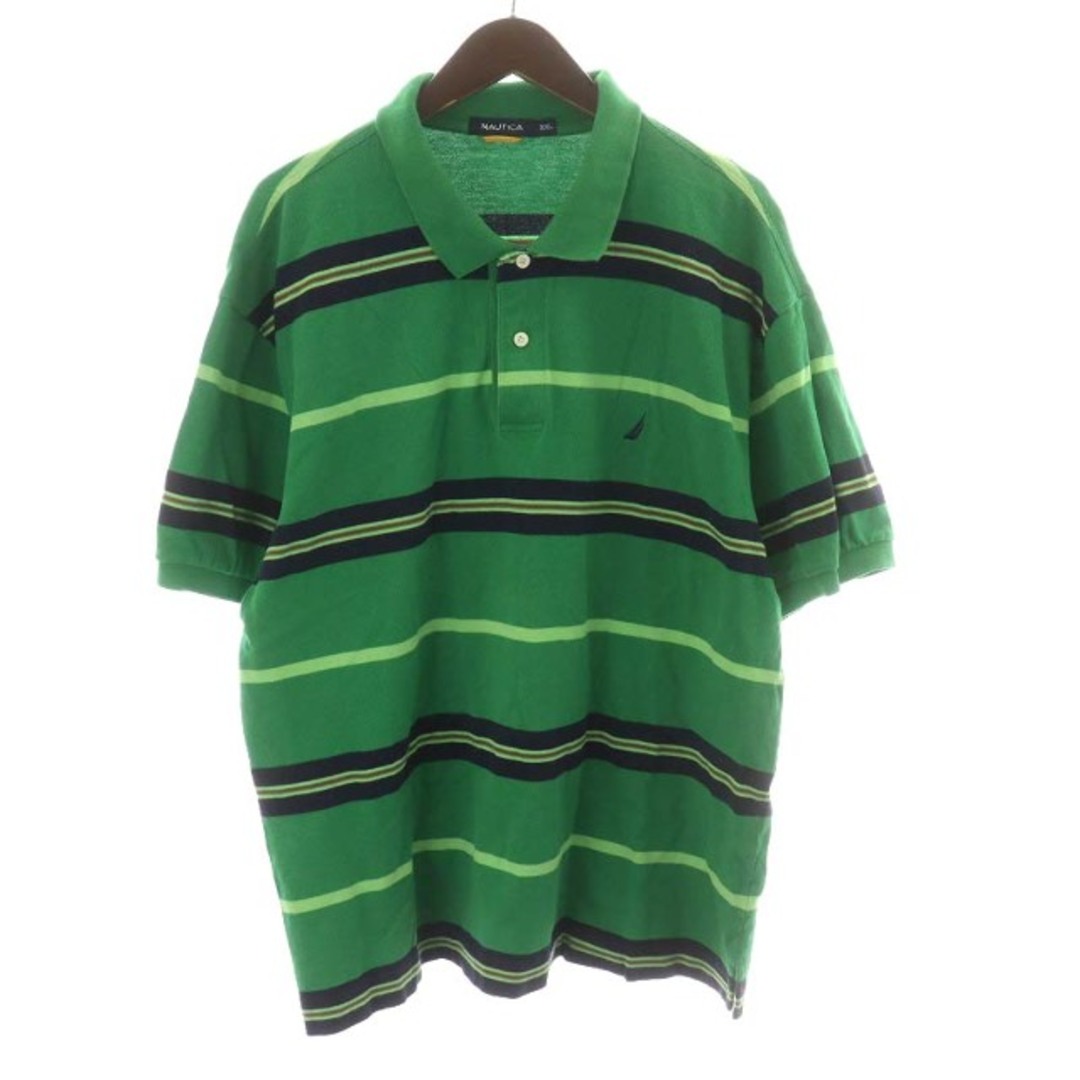 NAUTICA(ノーティカ)のノーティカ NAUTICA ポロシャツ 半袖 ボーダー コットン XXL 緑 メンズのトップス(ポロシャツ)の商品写真