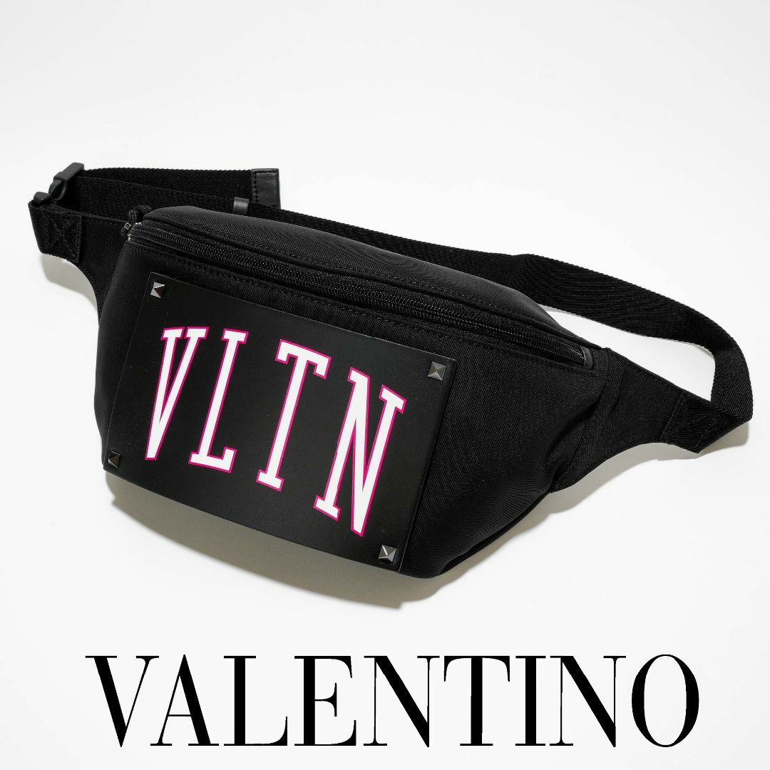 新品 Valentino VLTN ナイロン ベルトバッグ ブラック